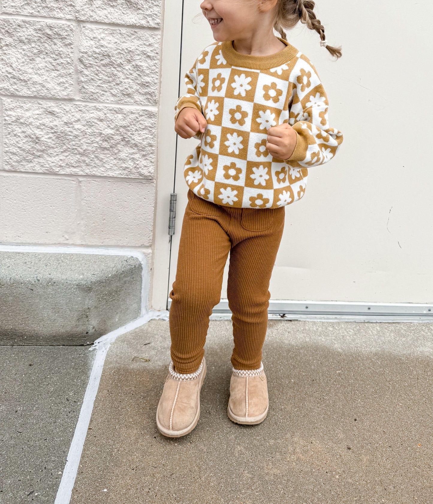 Checkered Daisy Sweater