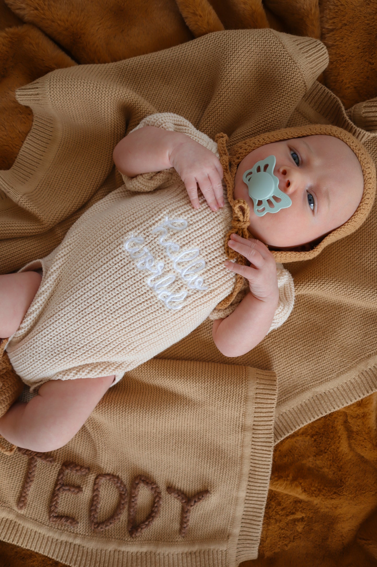 Handmade Baby Bonnet: Clay
