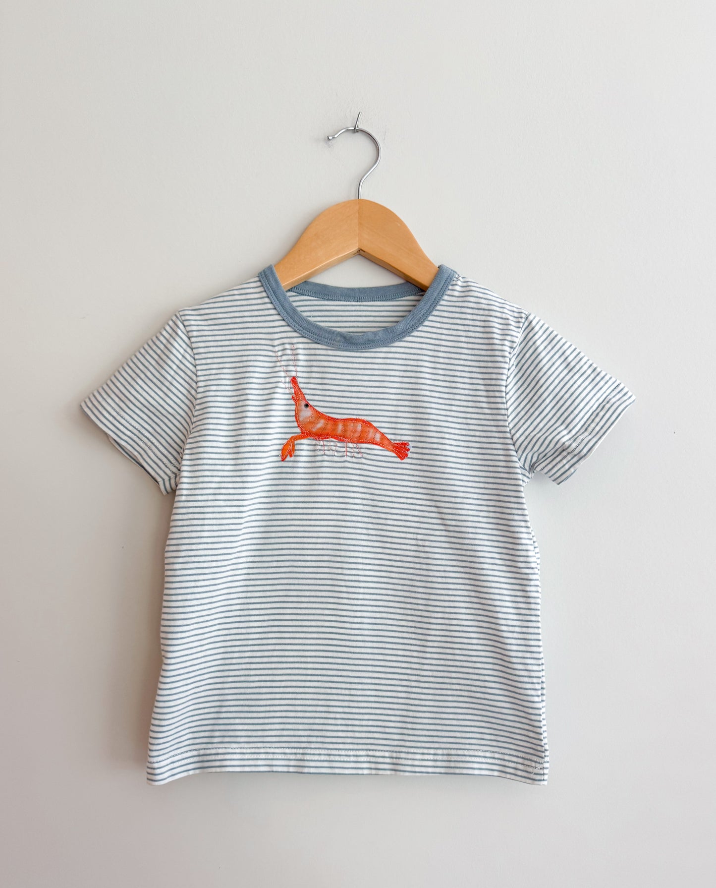 Striped Shrimp Appliqué Tshirt