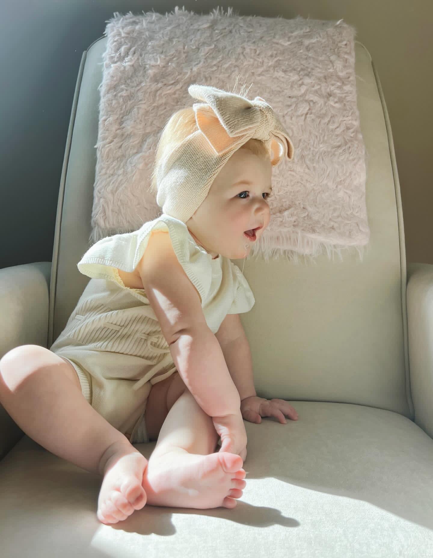 Coconut Ruffle sleeve Romper