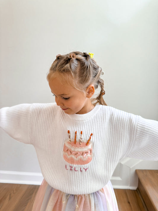 Pink Birthday Cake Sweater