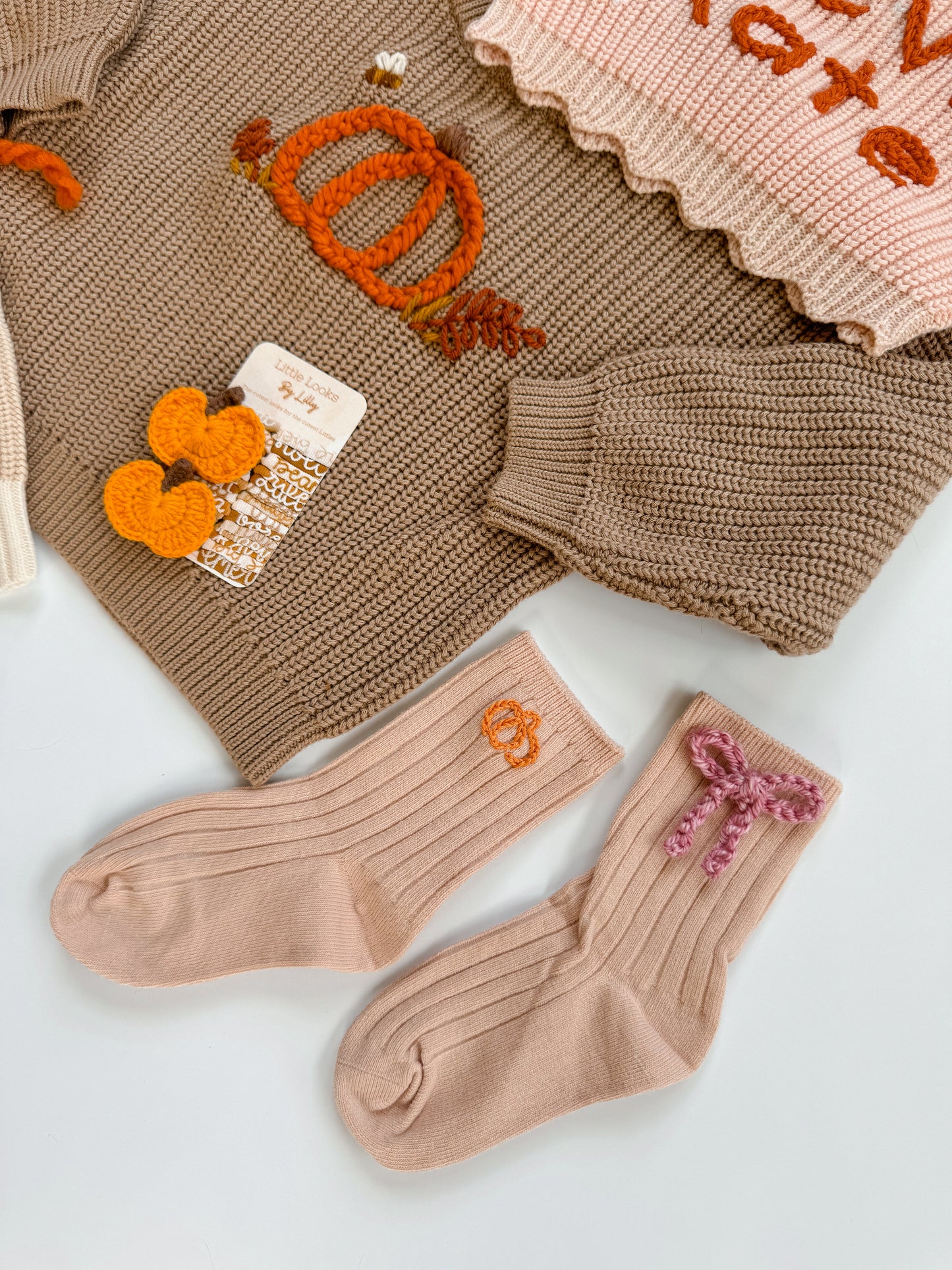 Crocheted Pumpkin Clips (2)