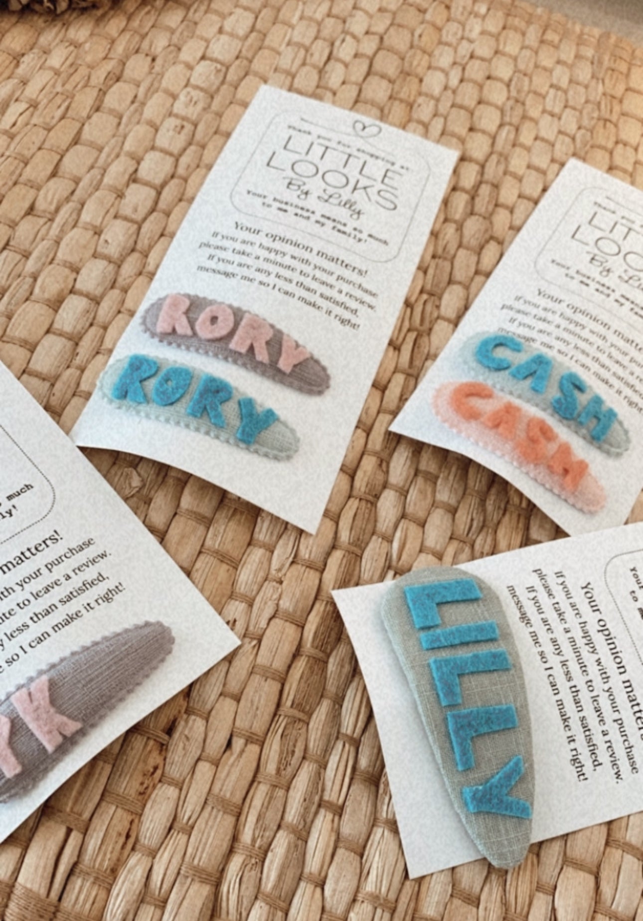 Felted Name Clip