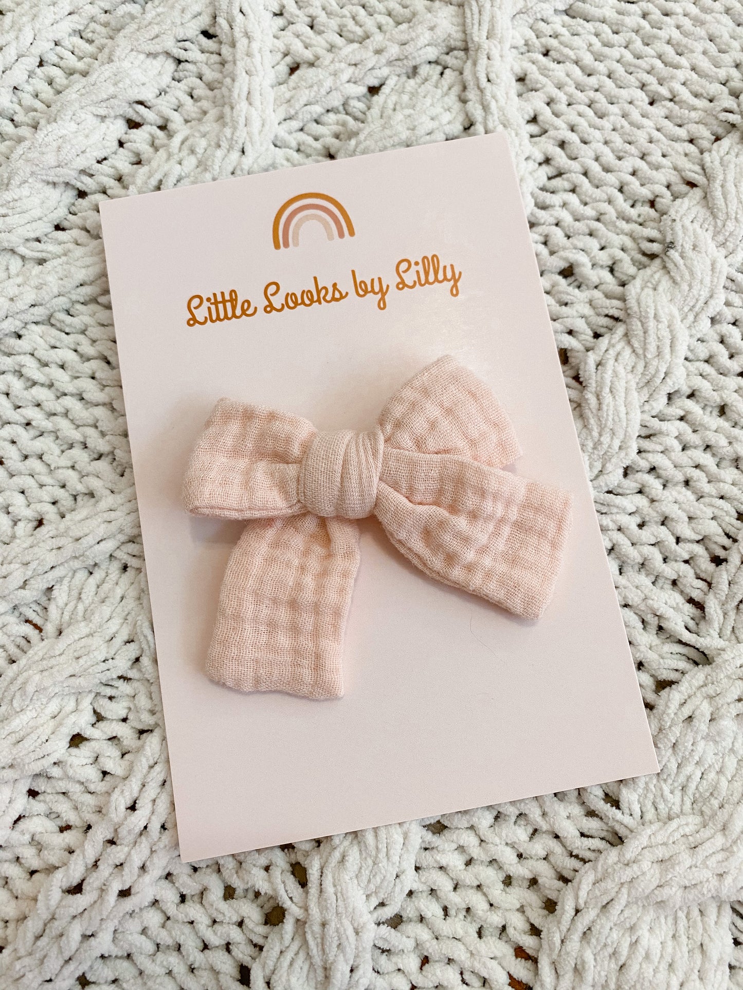 Custom Linen Bow Clip