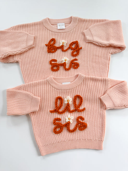 Big Sis Lil Sis Peachy Sweater