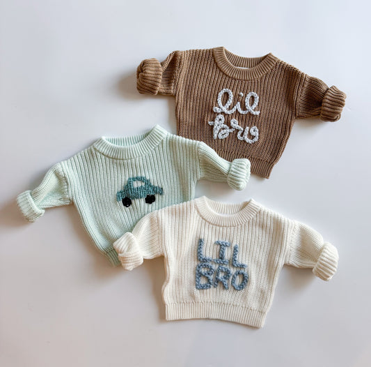 Car embroidery Sweater 0-3m