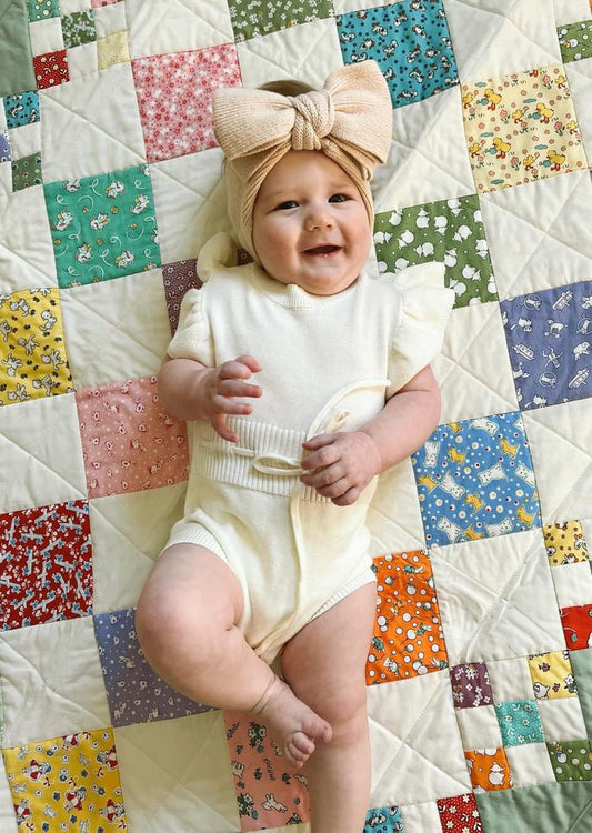 Coconut Ruffle sleeve Romper