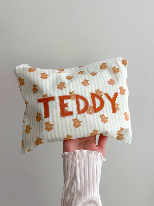 Custom Name Zipper Pouch -Teddy Bears