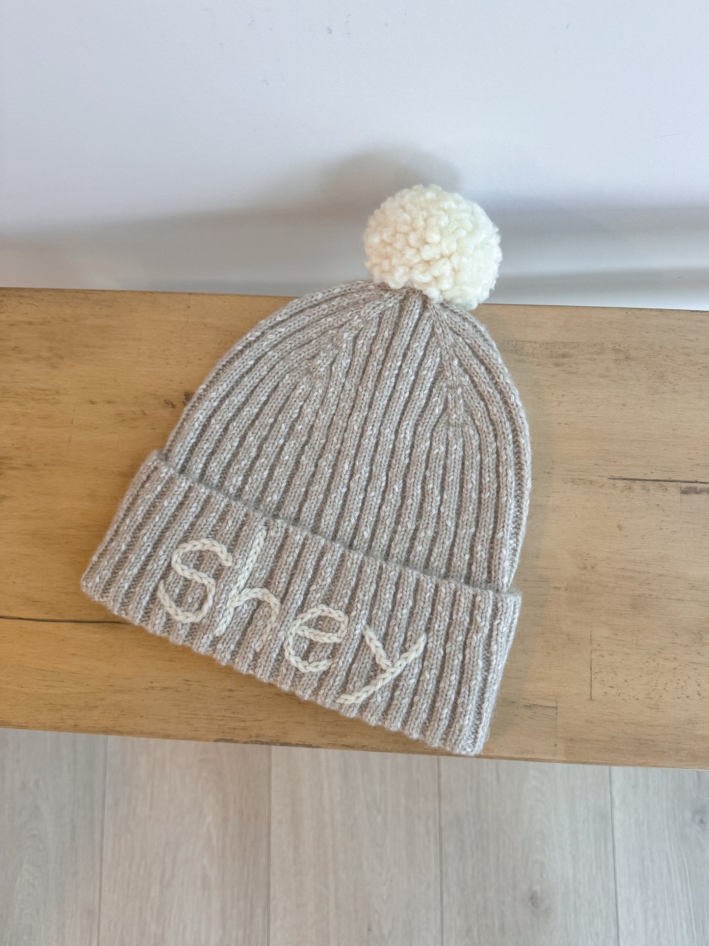 Custom Adult Beanie: Taupe Speckle