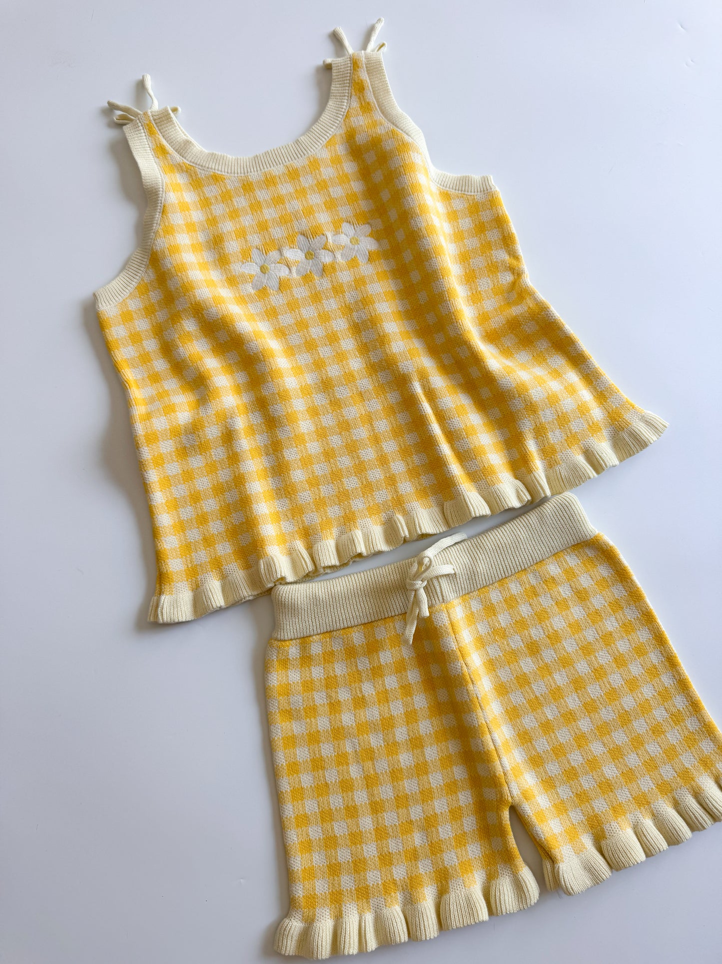 Daisy Yellow Gingham Set