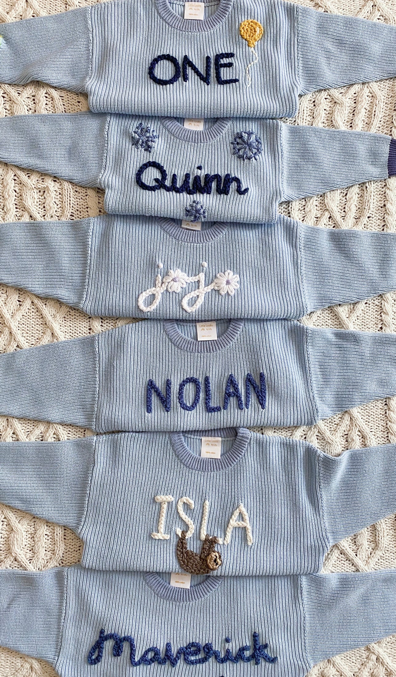 Custom Sweater: Dreamy Blue
