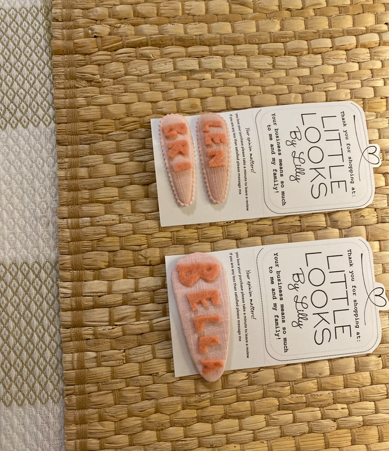Felted Name Clip