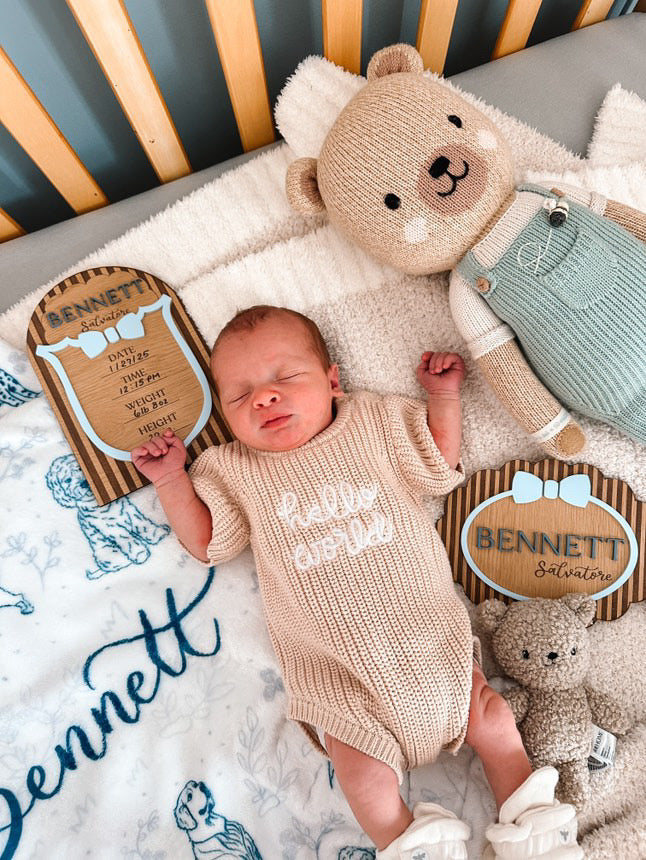 Hello World Newborn Romper