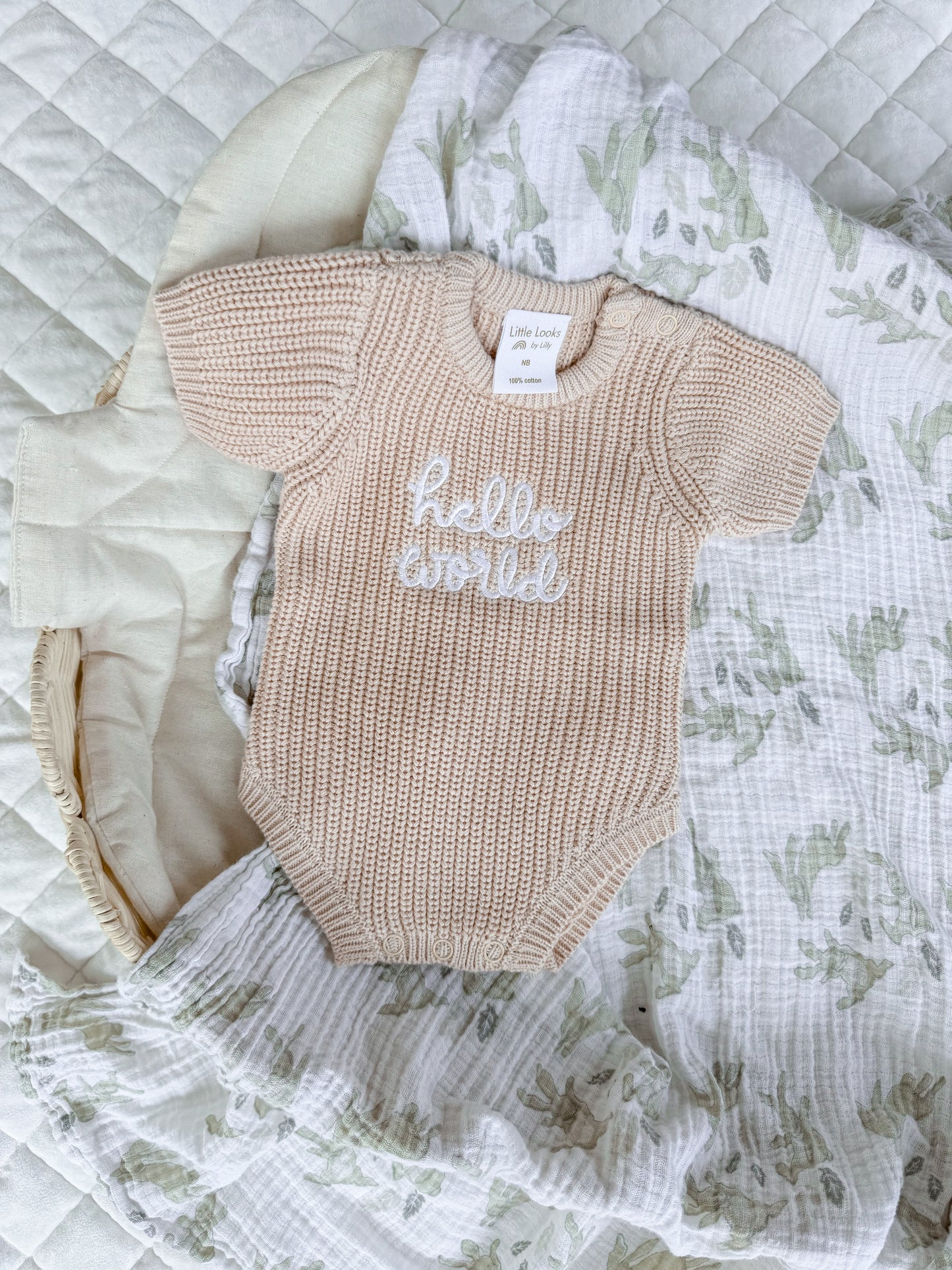 Hello World Newborn Romper