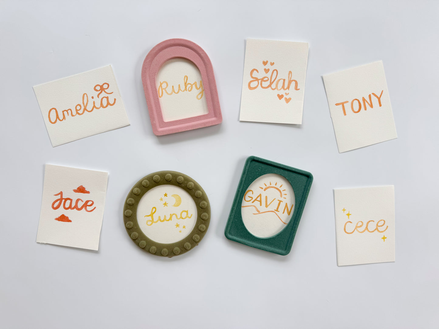 Hand Painted Name Card (frames not included)