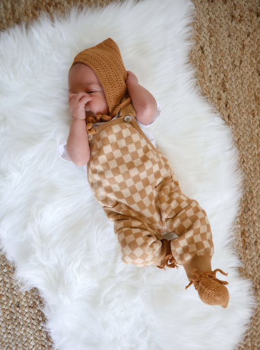 Teddy Checkered Overalls