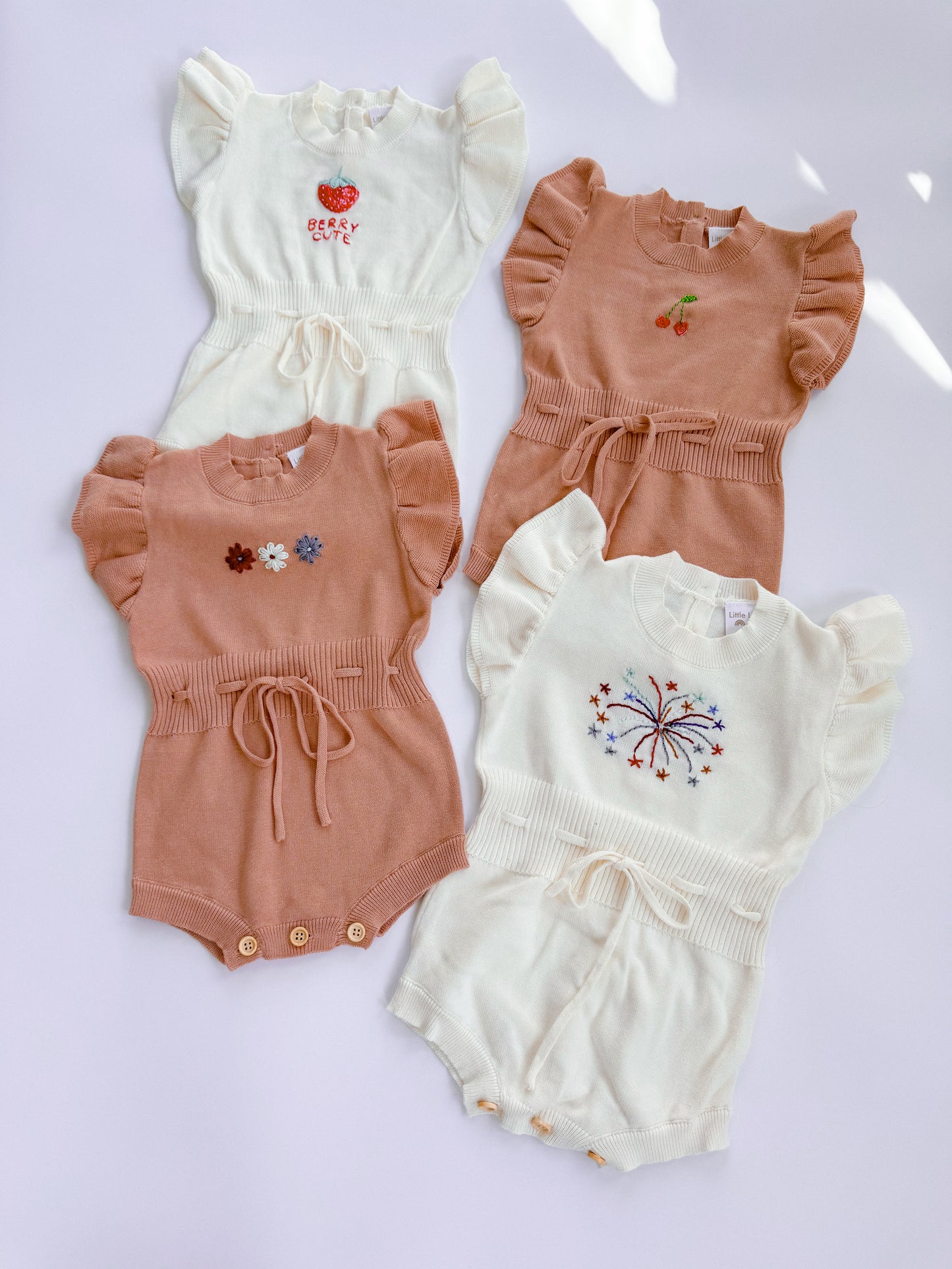 Coconut Ruffle sleeve Romper