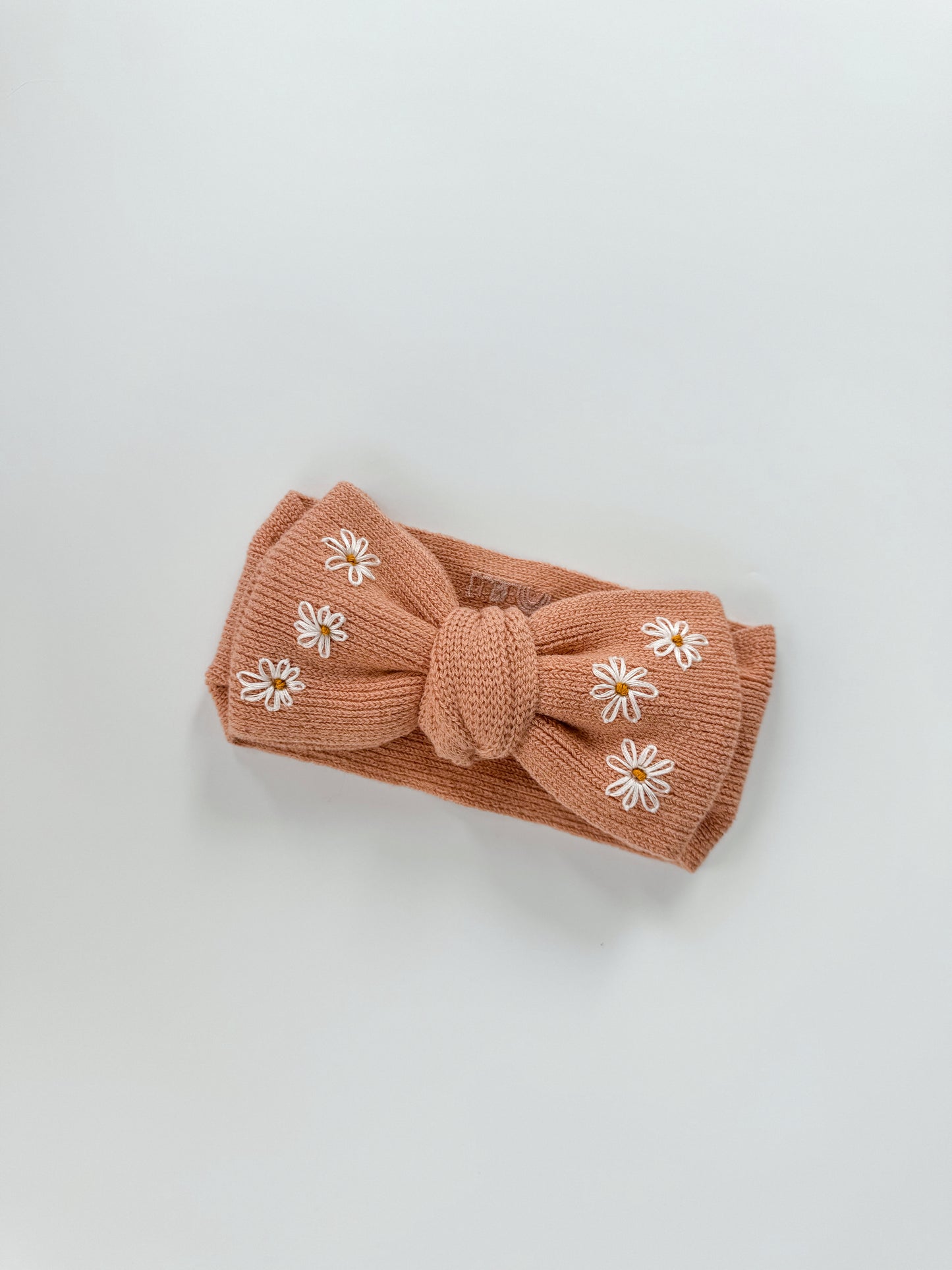 Custom Knit Bow Headband: Coral