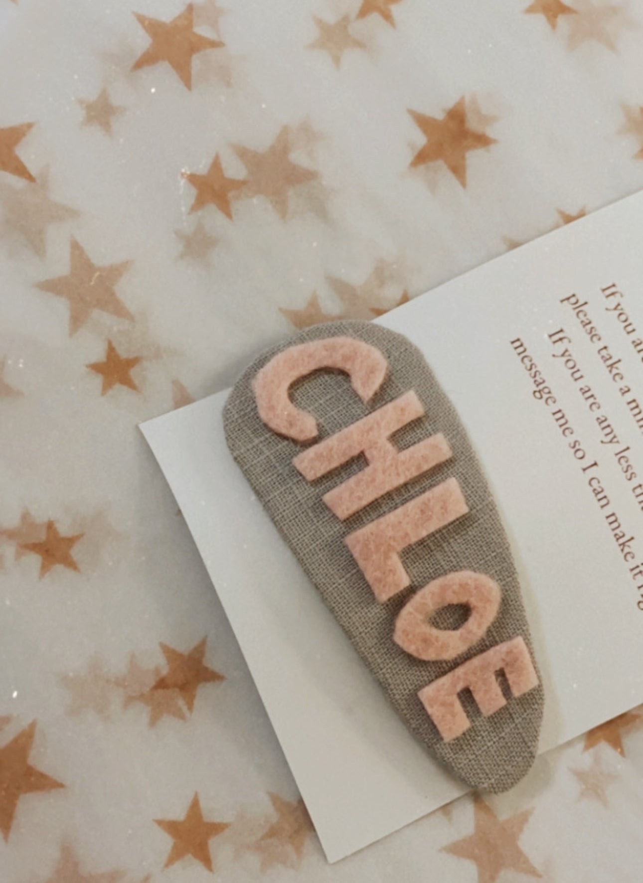 Felted Name Clip