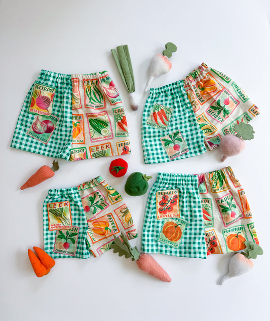 Gingham Seed Packet Shorts