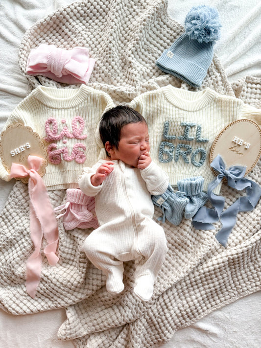 Lil Bro Lil Sis announcement sweater