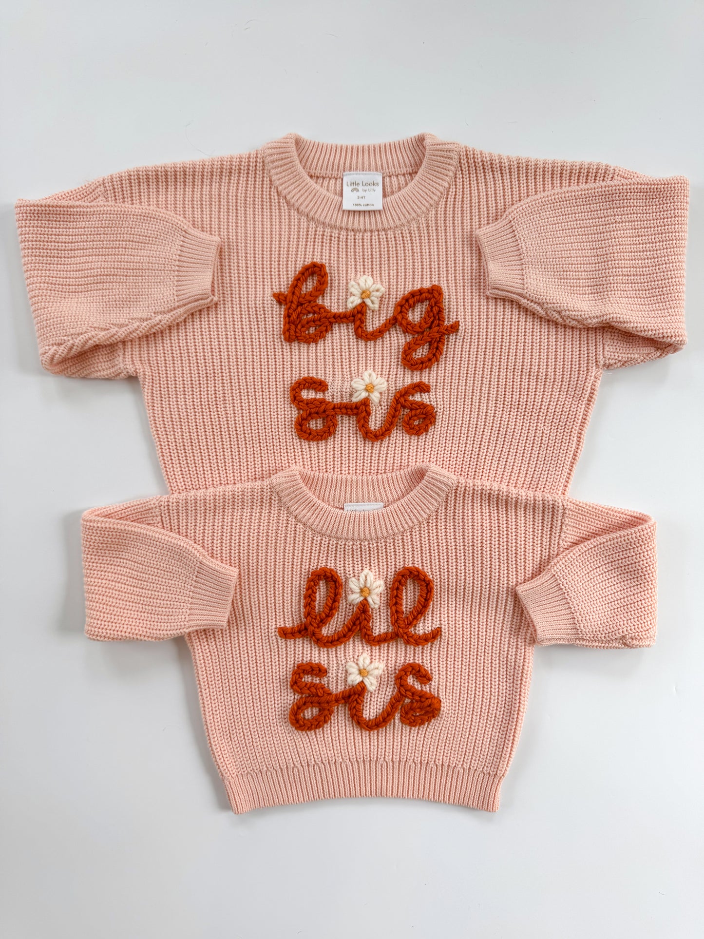 Big Sis Lil Sis Peachy Sweater