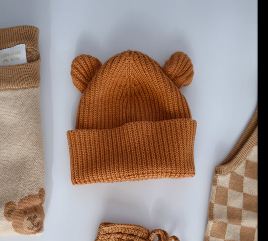 Bear Baby Beanie: Spice