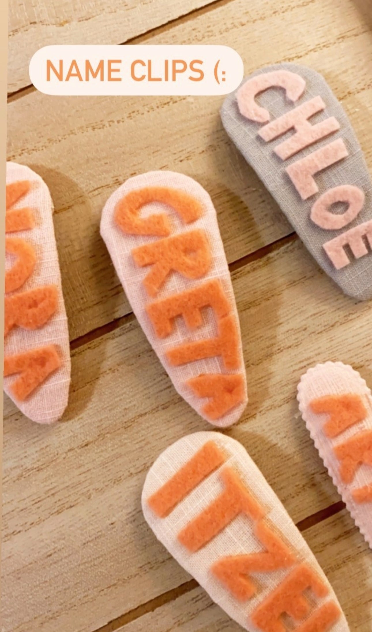 Felted Name Clip