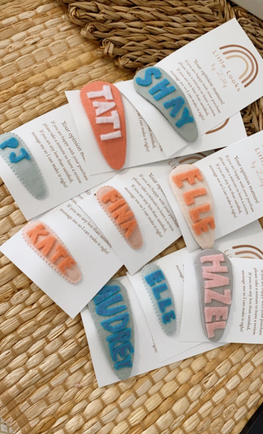 Felted Name Clip
