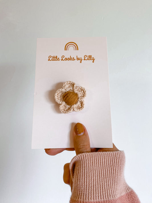 Crocheted Boho Flower Clip