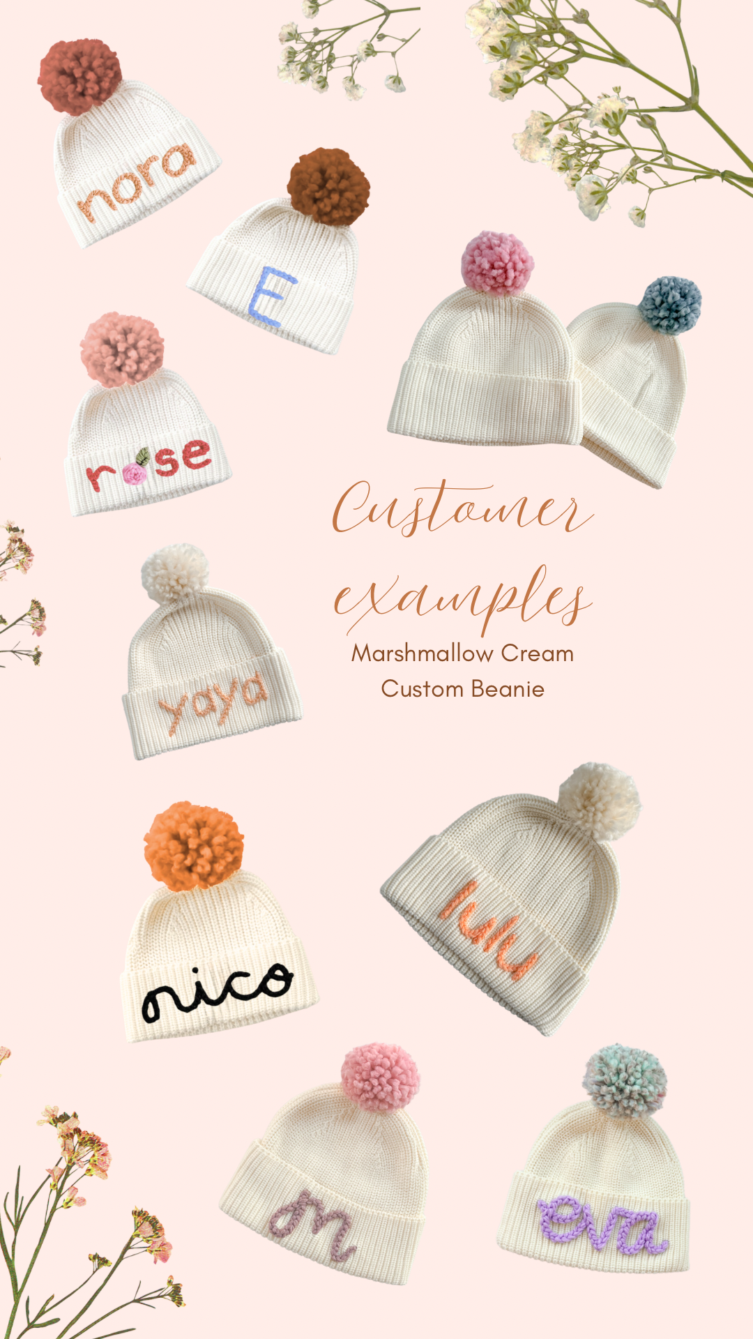 Custom Beanie: Marshmallow Cream