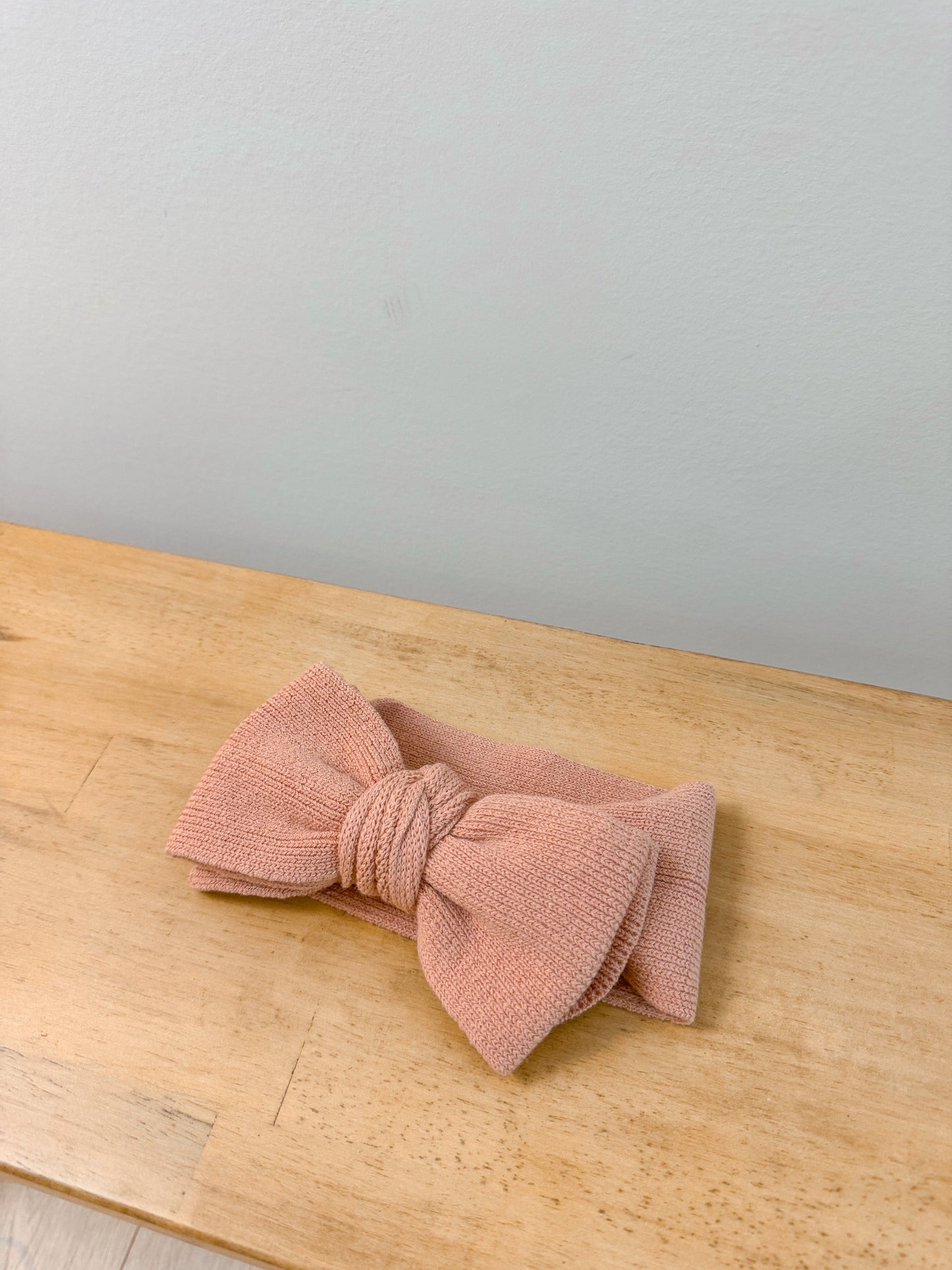 Custom Knit Bow Headband: Coral