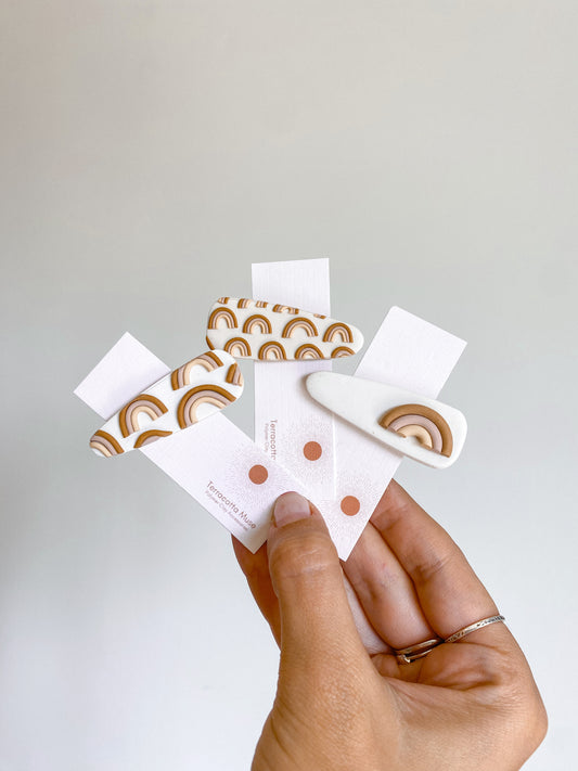 Polymer Clay Rainbow Clip