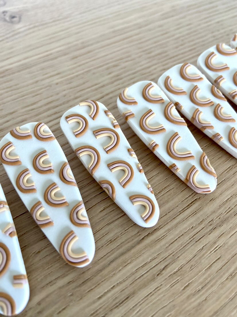 Polymer Clay Rainbow Clip