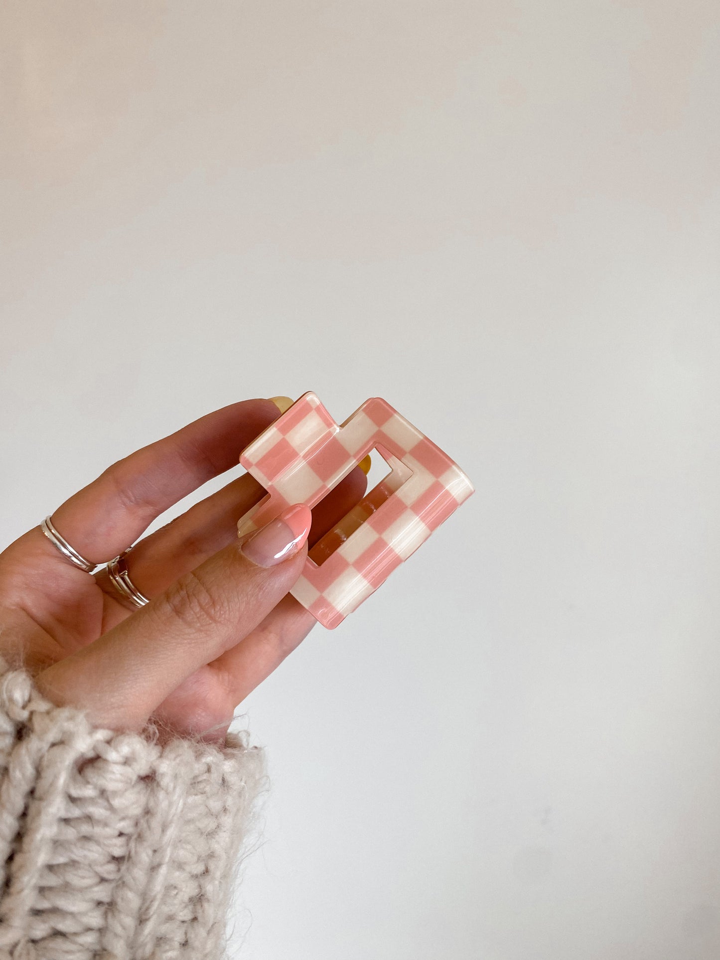 Gingham claw clip