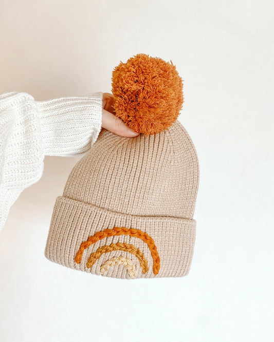 Toddler Pom Rainbow Hat
