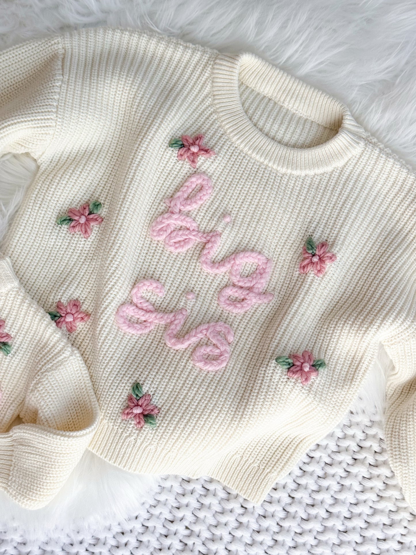 big sis lil sis Floral Sweater