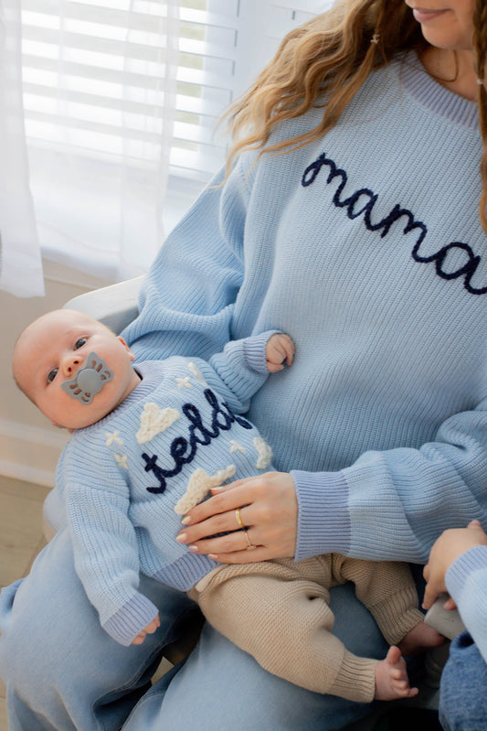 Adult Custom Sweater: Dreamy Blue