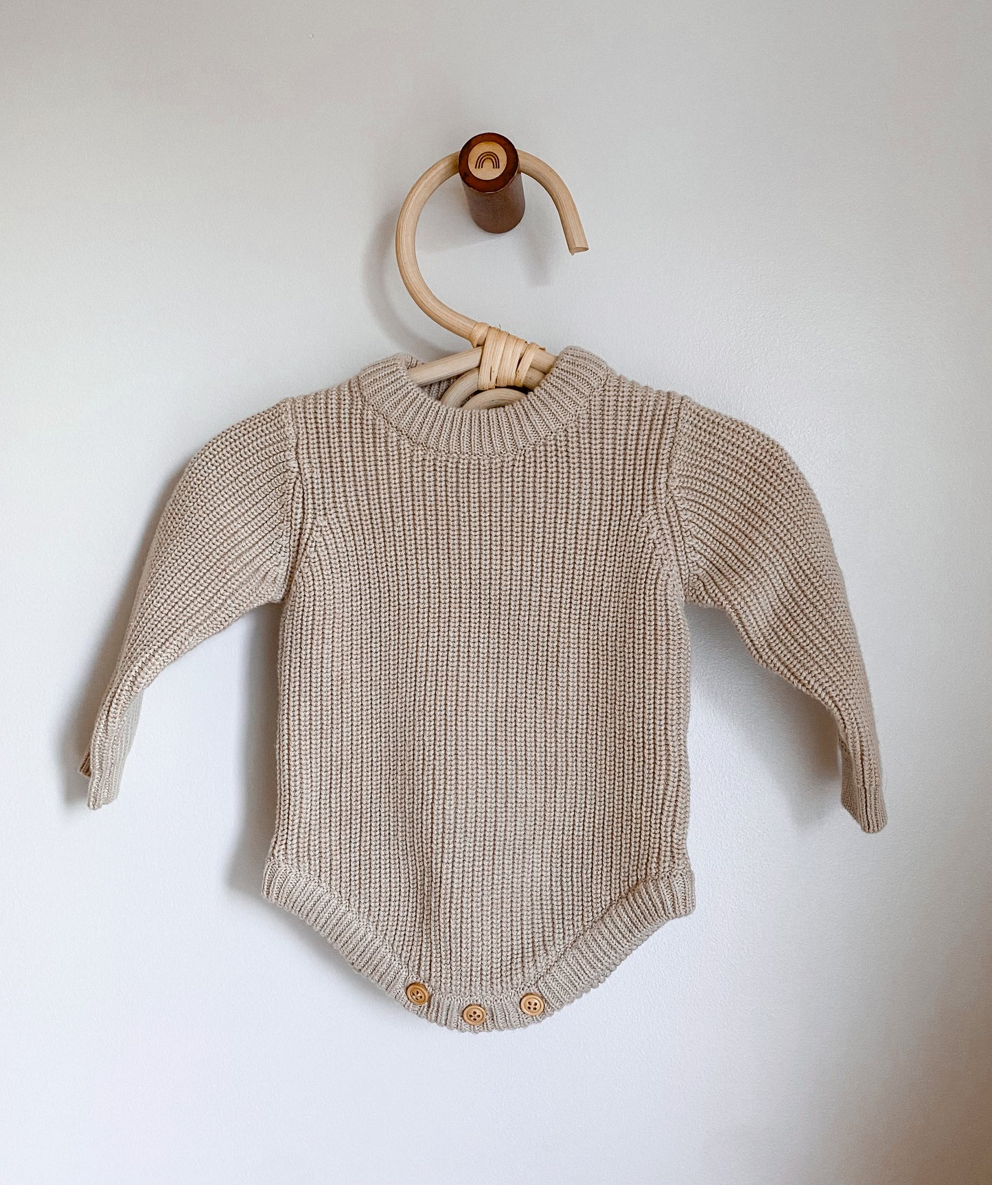 Custom Sweater Romper: Hazelnut Butter