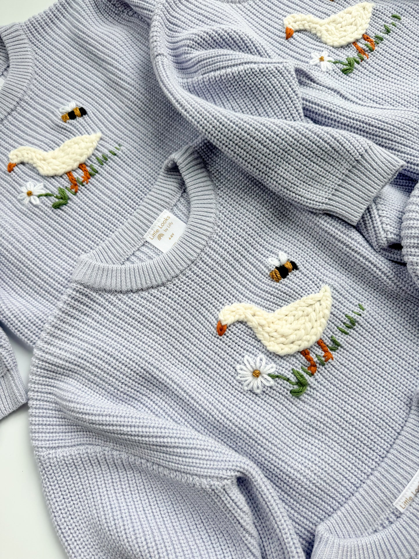 Spring Goose periwinkle sweater