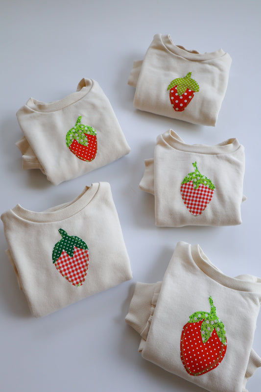 Strawberry Appliqué Sweatshirt