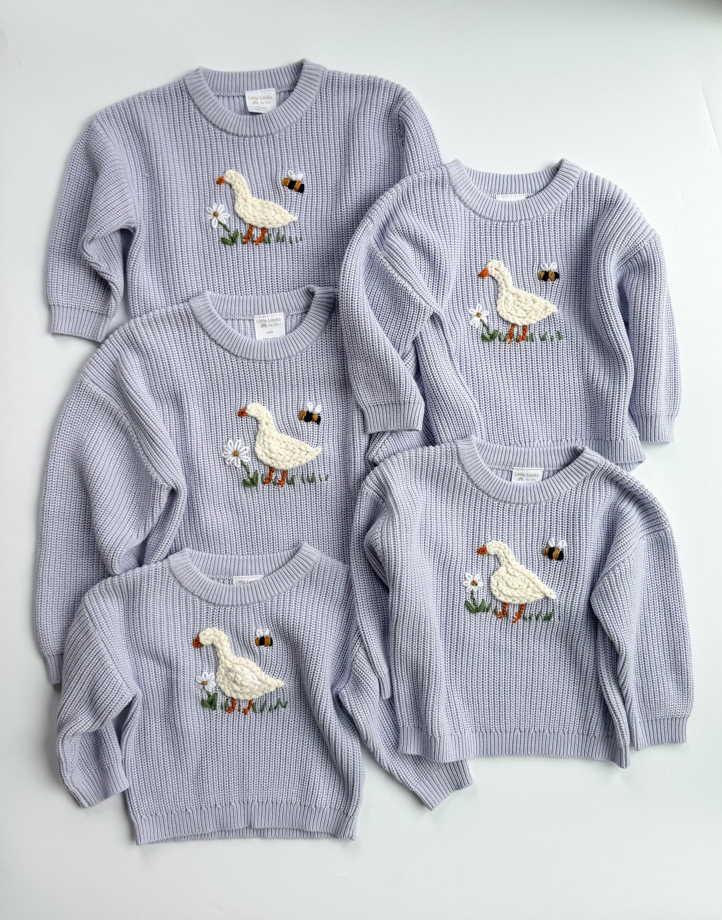 Spring Goose periwinkle sweater