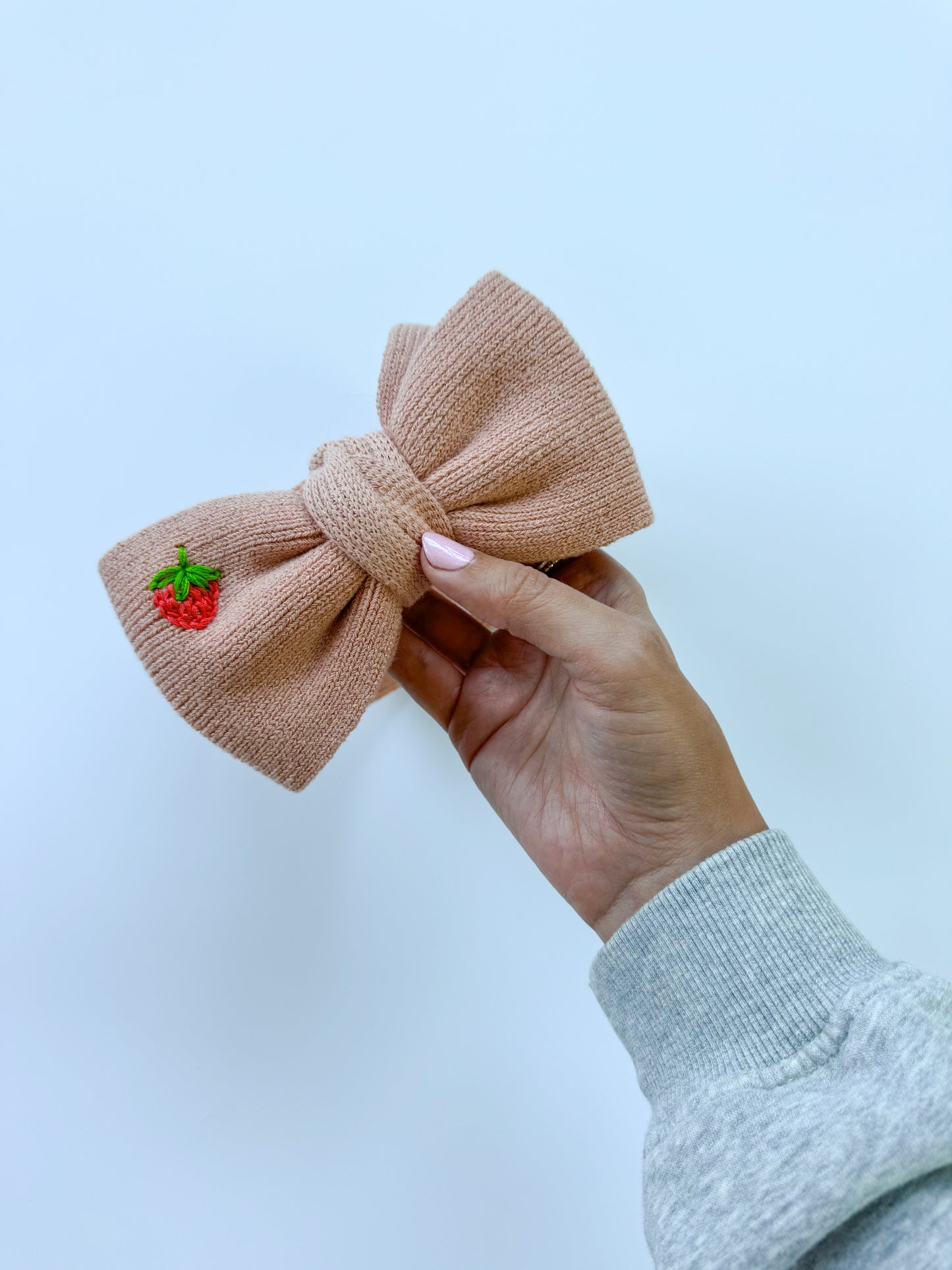 Custom Knit Bow Headband: Coral