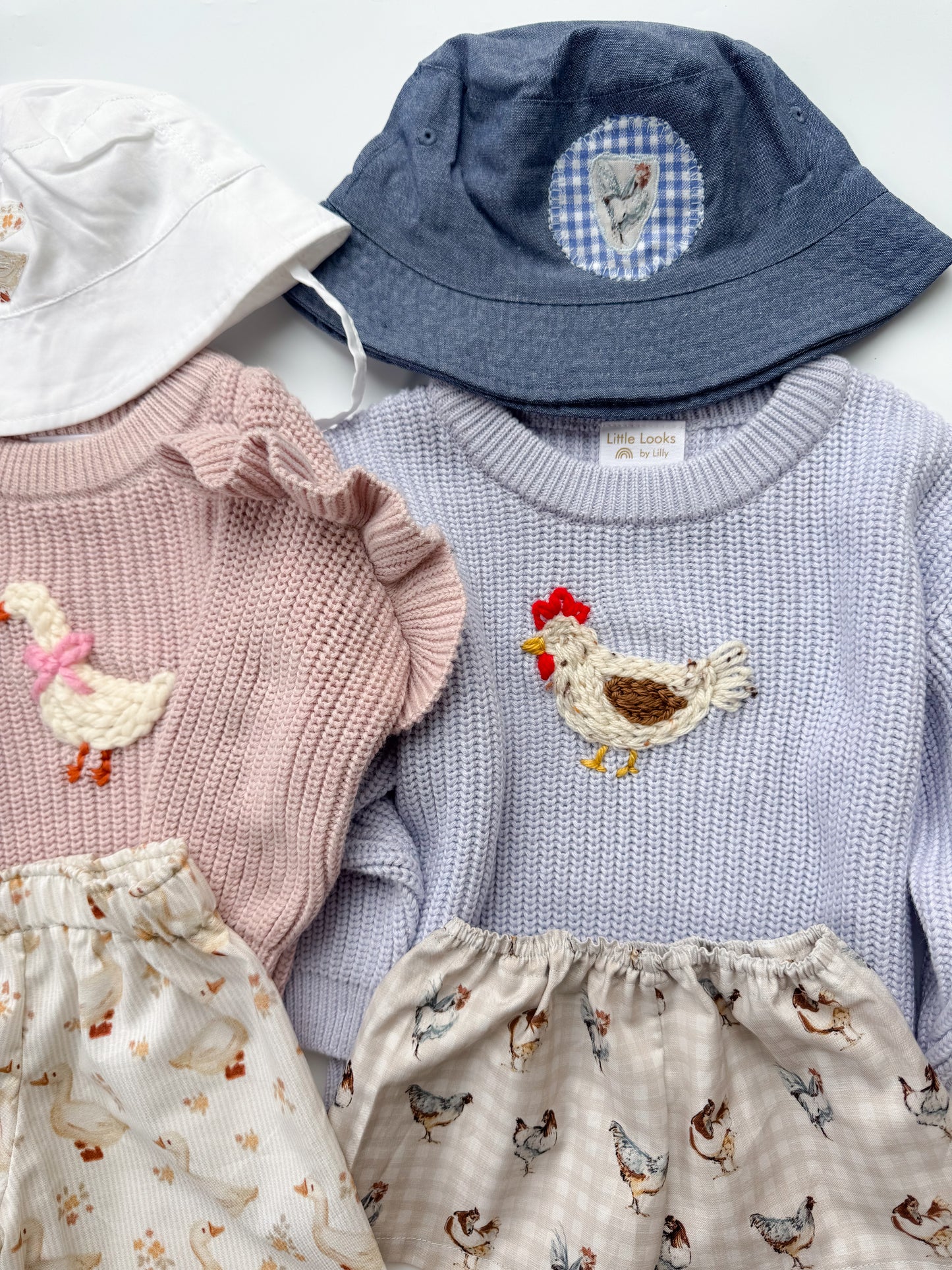 Blue Chicken sun hat 3-6Y