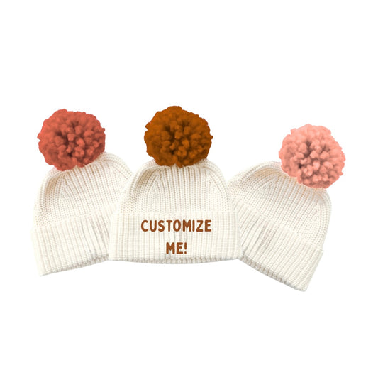 Custom Beanie: Marshmallow Cream