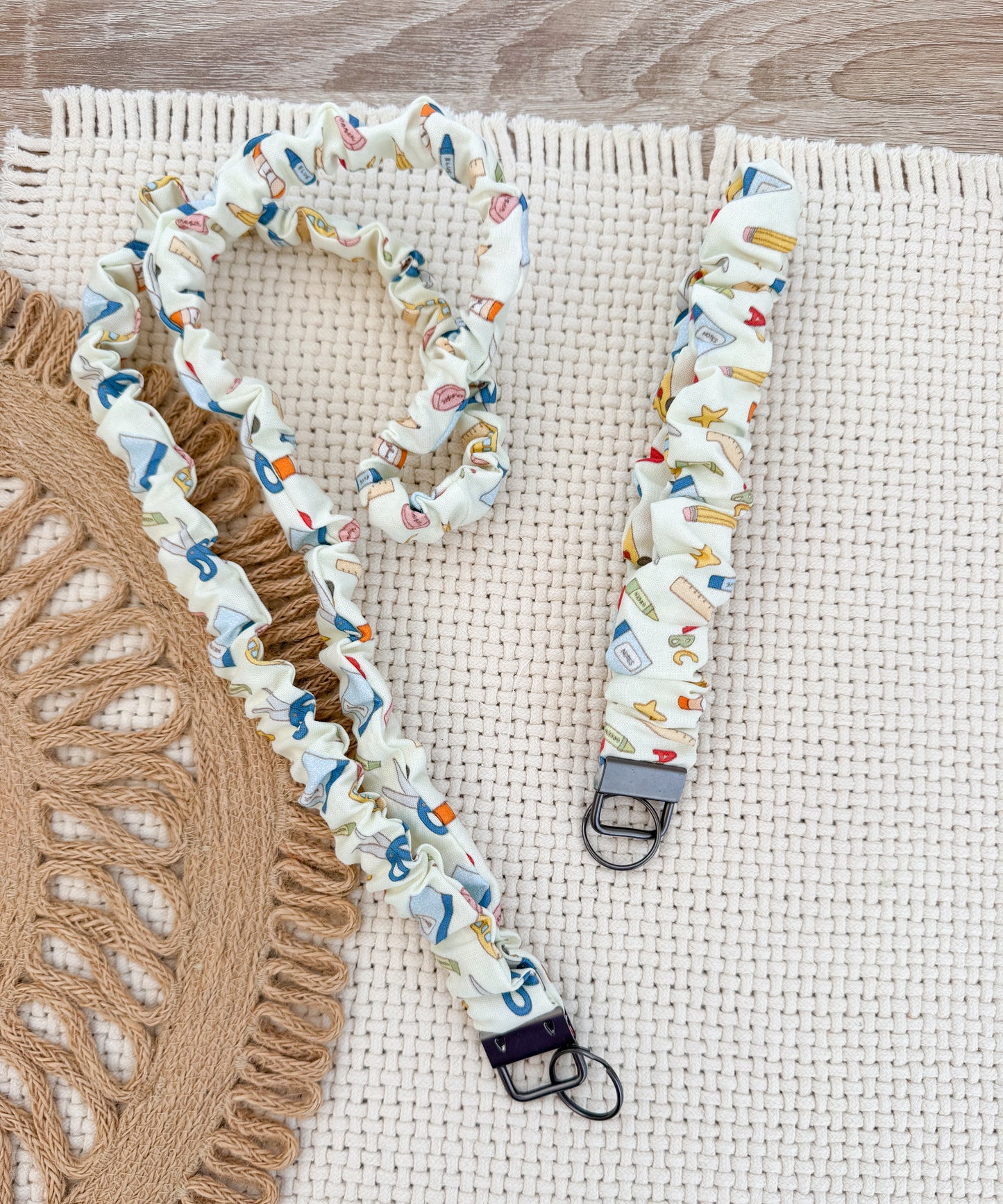 School Scrunched Lanyard or Keychain
