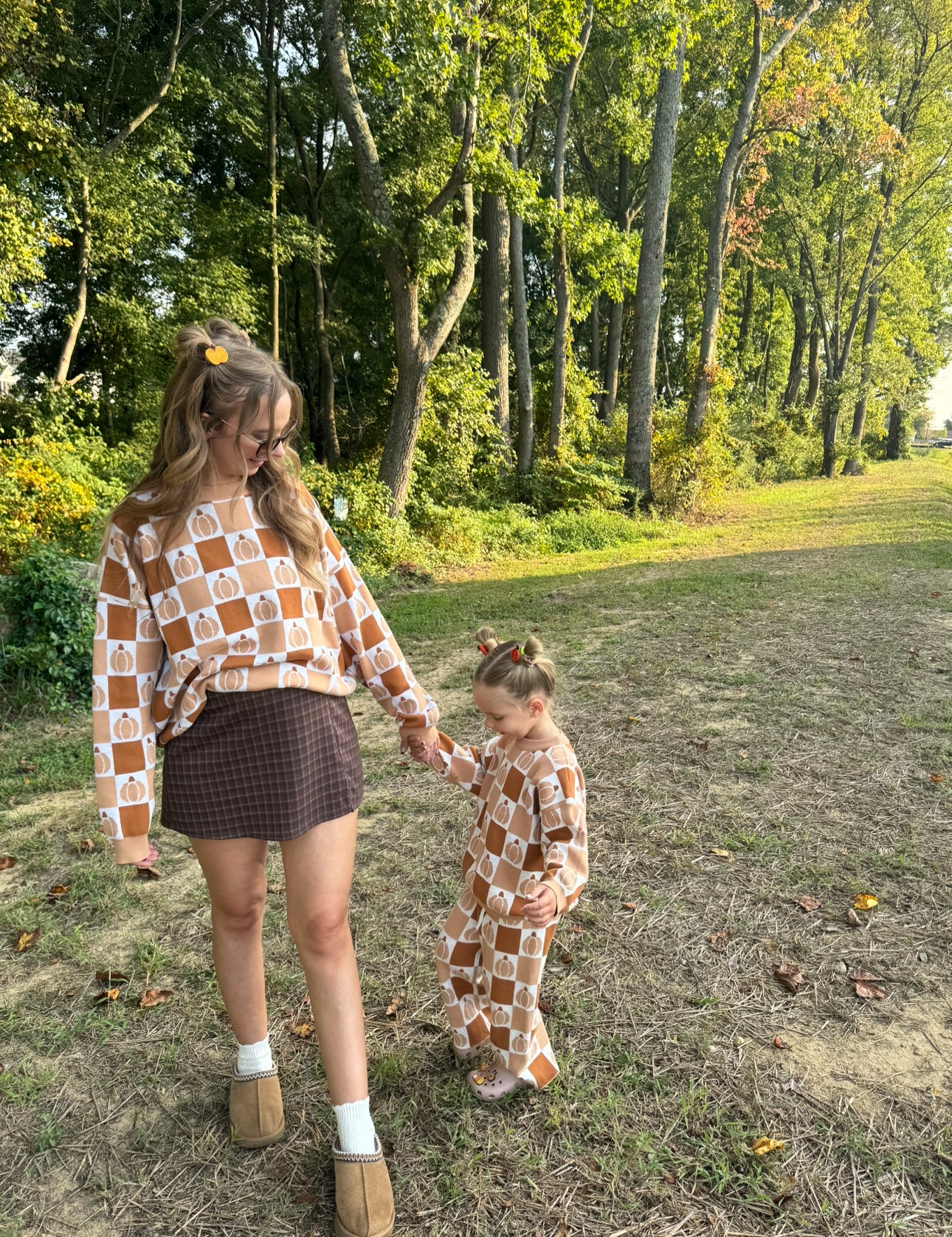 Women’s Checkered Pumpkin Sweater