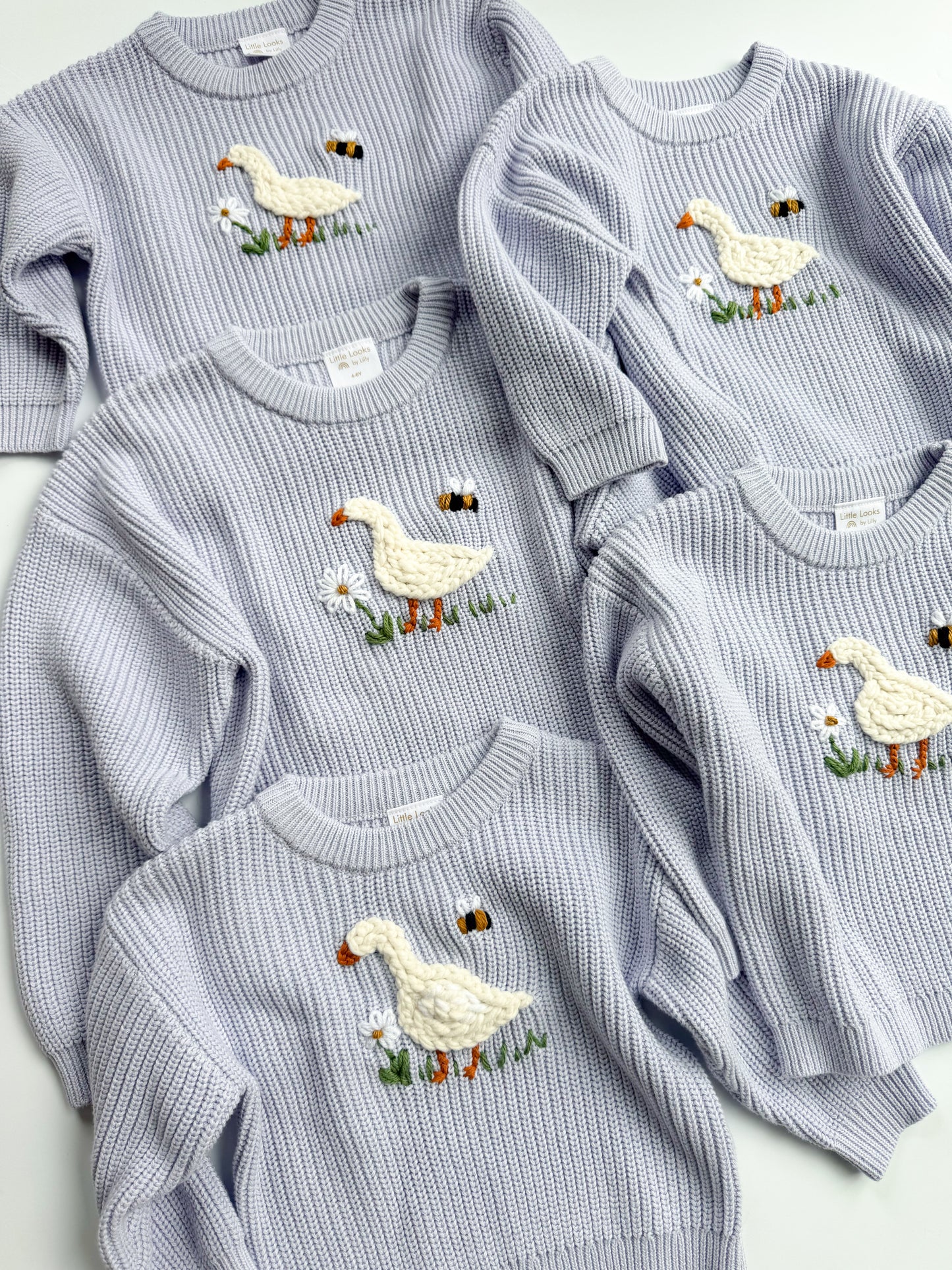 Spring Goose periwinkle sweater