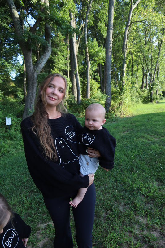 GLOW Ghost BOO Sweater