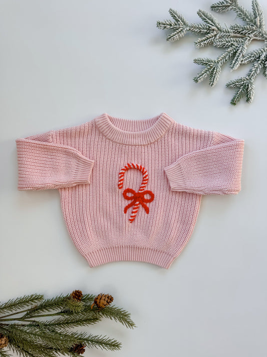 Premade Pink Candy Cane Sweater